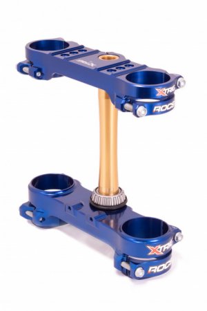 Triple clamp X-TRIG ROCS TECH Blue 24mm