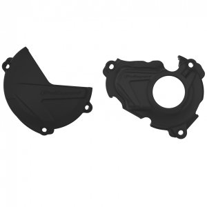 Clutch and ignition cover protector kit POLISPORT Black