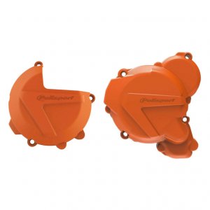 Clutch and ignition cover protector kit POLISPORT Orange