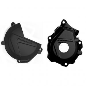 Clutch and ignition cover protector kit POLISPORT Black