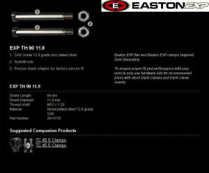 Handlebar mounting kit EASTON EXP EXP