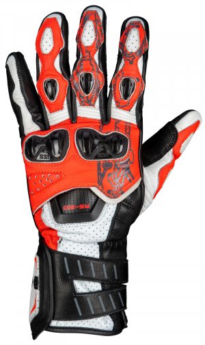 Sport gloves iXS RS-200 3.0 white-red fluo-black 3XL
