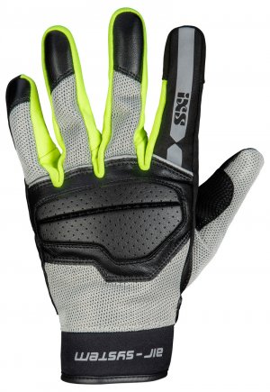 Classic gloves iXS EVO-AIR black-light grey-yellow fluo L