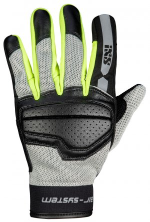 Classic womens gloves iXS EVO-AIR black-light grey-yellow fluo DM
