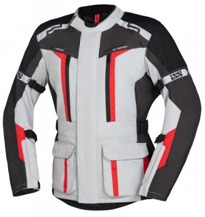 Tour jacket iXS EVANS-ST 2.0 light grey-grey-red 2XL