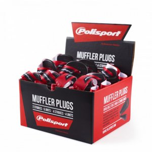 Muffler plugs POLISPORT 2 strokes (4 units) + 4 strokes (6 units) black