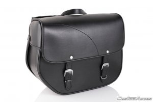 Leather saddlebag CUSTOMACCES SANT LOUIS black left