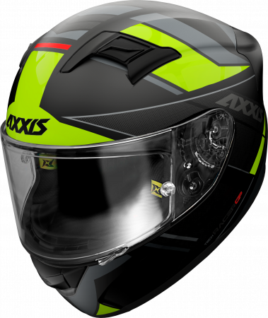 FULL FACE helmet AXXIS GP RACER SV FIBER tech matt fluor yellow XXL