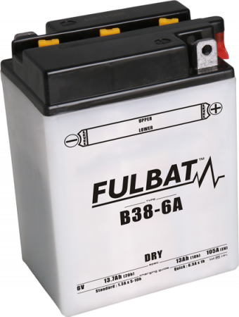 Conventional battery (incl.acid pack) FULBAT B38-6A (Y38-6A) Acid pack included