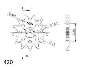 Front sprocket SUPERSPROX CST-1256:13 13T, 420