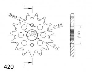 Front sprocket SUPERSPROX CST-1256:14 14T, 420