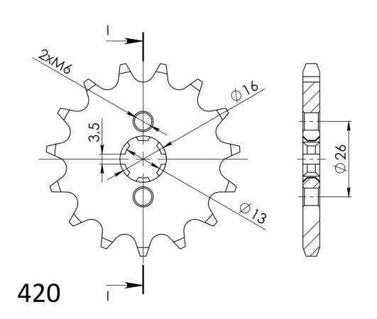 Front sprocket SUPERSPROX CST-563:12 12T, 420