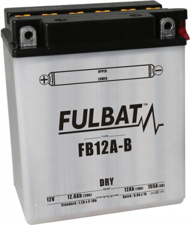 Conventional battery (incl.acid pack) FULBAT FB12A-B  (YB12A-B) Acid pack included