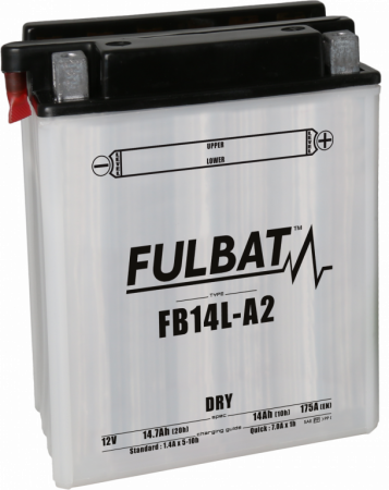 Conventional battery (incl.acid pack) FULBAT FB14L-A2  (YB14L-A2) Acid pack included