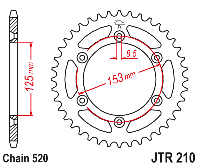 JT Sprockets JTR210.38 38T Steel Rear Sprocket 