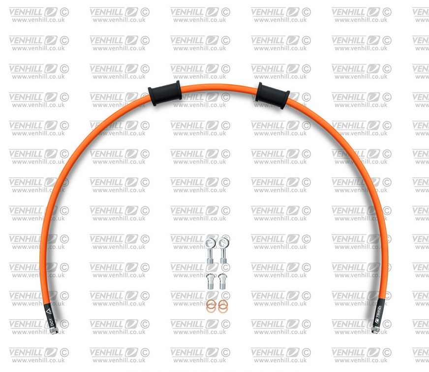 Rear brake hose kit Venhill APR-10001R-OR POWERHOSEPLUS (1 hose in kit) Orange hoses, chromed fittings