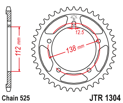 JT Sprockets JTR1304.45 45T Steel Rear Sprocket