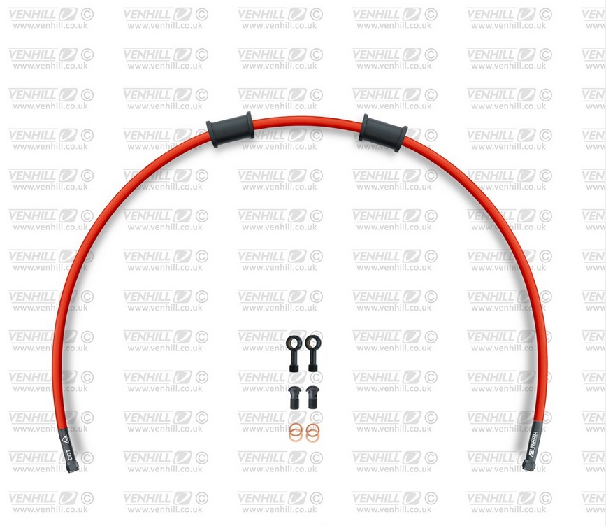 Rear brake hose kit Venhill APR-10001RB-RD POWERHOSEPLUS (1 hose in kit) Red hoses, black fittings