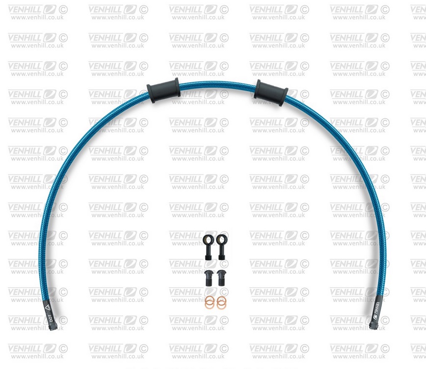 Rear brake hose kit Venhill APR-10001RB-TB POWERHOSEPLUS (1 hose in kit) Translucent blue hoses, black fittings