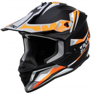 Motocross helmet iXS iXS362 2.0 black matt-orange fluo L