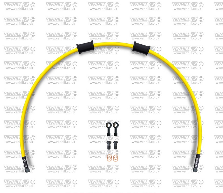 Rear brake hose kit Venhill APR-10001RB-YE POWERHOSEPLUS (1 hose in kit) Yellow hoses, black fittings
