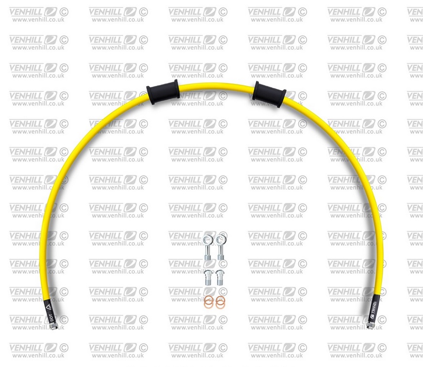 Rear brake hose kit Venhill APR-10001R-YE POWERHOSEPLUS (1 hose in kit) Yellow hoses, chromed fittings